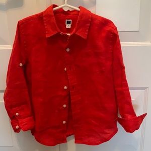 Janie & Jack red linen button down